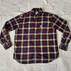 Carhartt Men’s Button Down Plaid Shirt Long Sleeve Relaxed Fit. Size Large